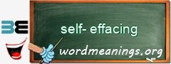 WordMeaning blackboard for self-effacing